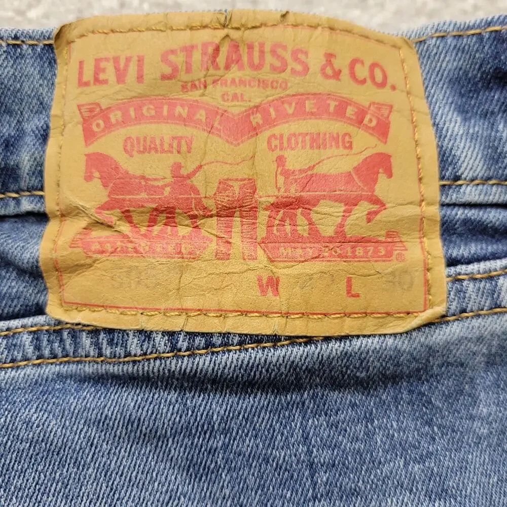 Levi's 505 Regular Fit Jeans Mens W42 L30 Blue Medium Wash Straight Leg Denim